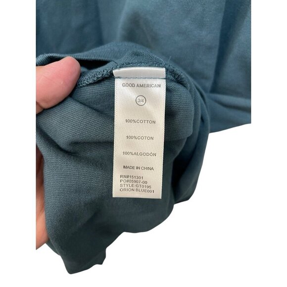 Good American Womens Essential Boytriend Crew Tee Oversized Fit Orion Blue XL - Picture 4 of 6